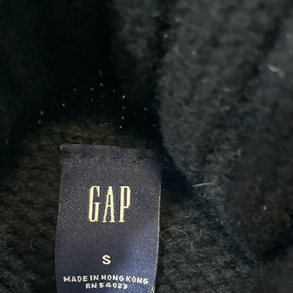 Gap Chunky Lambs Wool Black Fair Isle Turtle Neck Sweater - Picture 6 of 8